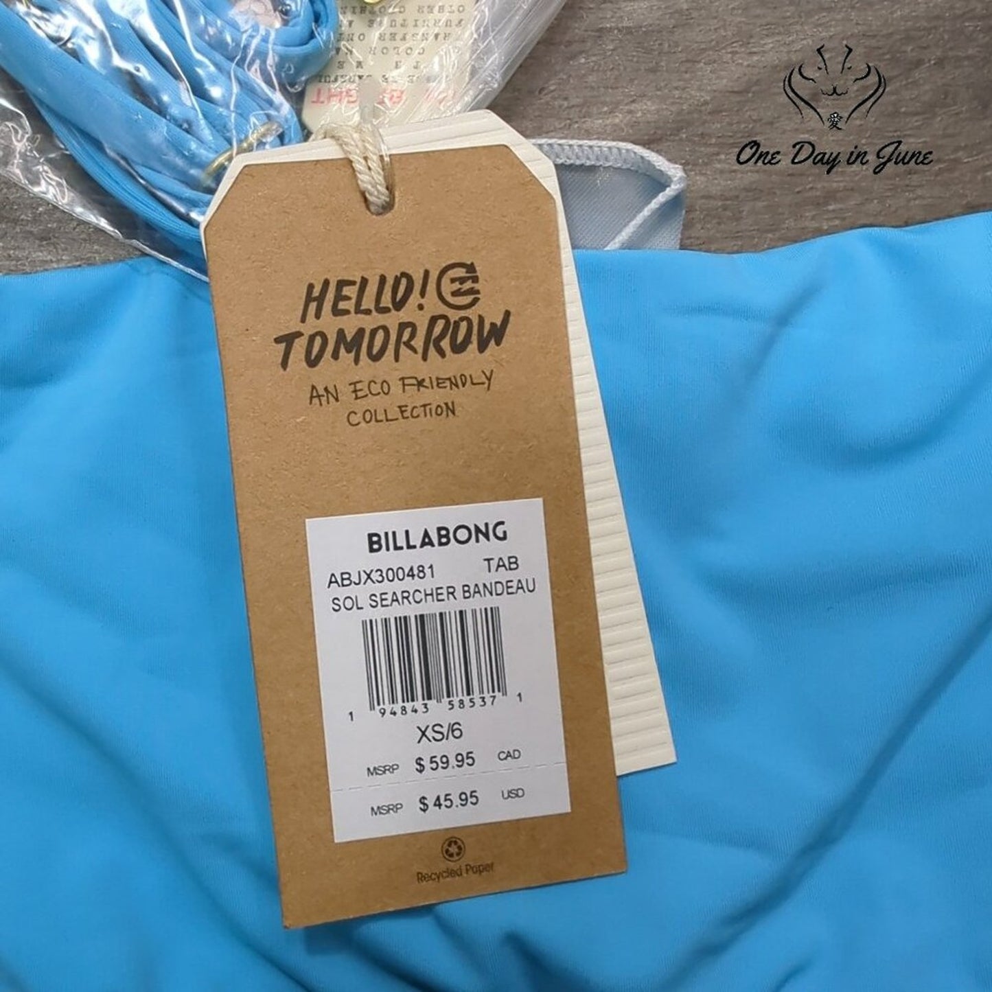 Billabong Sol Searcher Bandeau Bikini Top Size XS