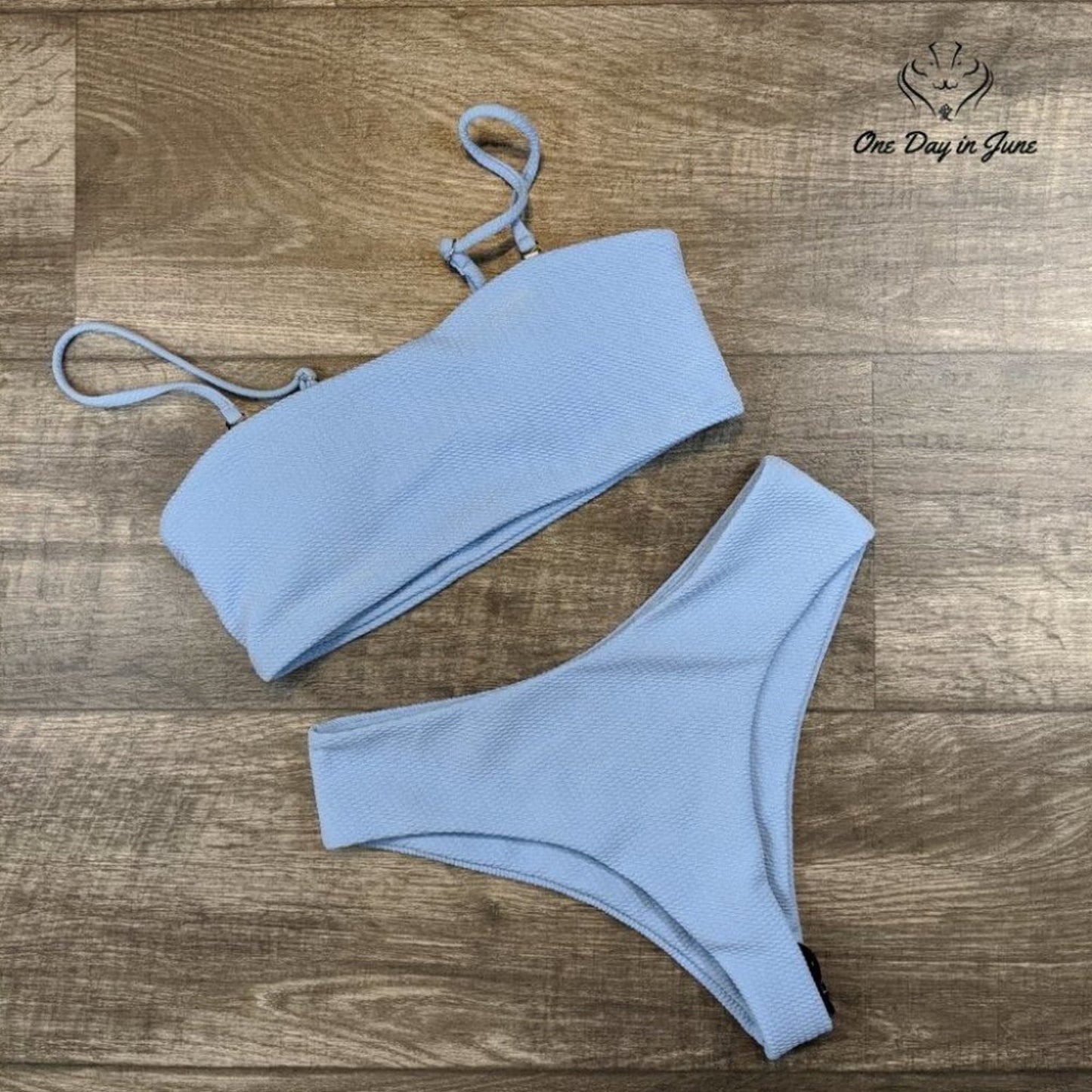 ZAFUL Textured Removable Straps Padded Bandeau Bikini Size S