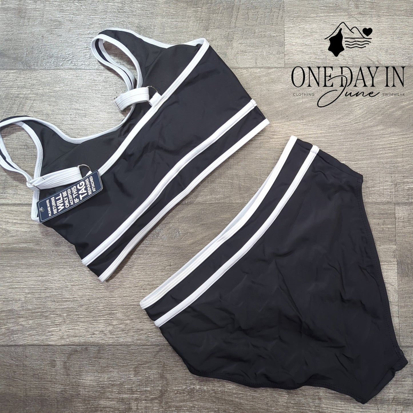 Blooming Jelly High Waist Crop Bikini Swimsuit Size M