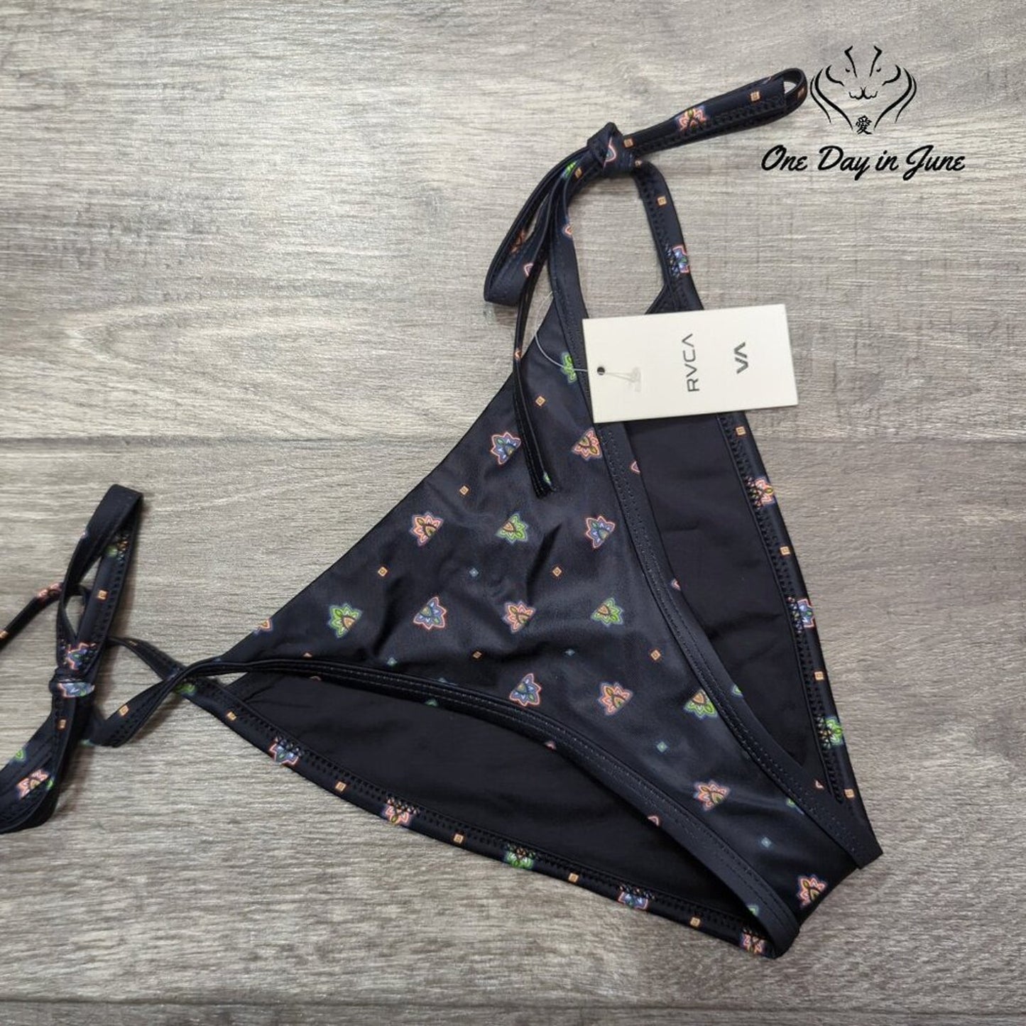 RVCA Foulard French Tie Side Bikini Bottom Size S