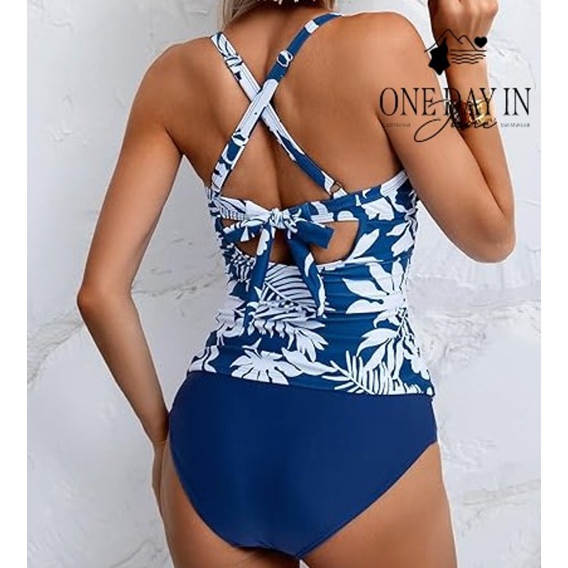 B2Prity Twist Front high Waist Tankini Swimsuit Size L