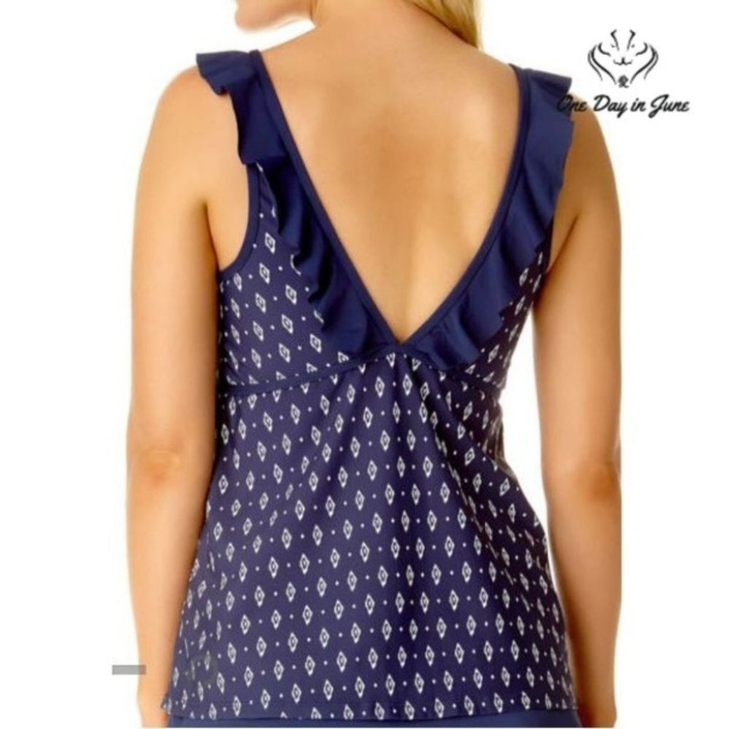 Liz Claiborne Diamond Tankini Top Size S