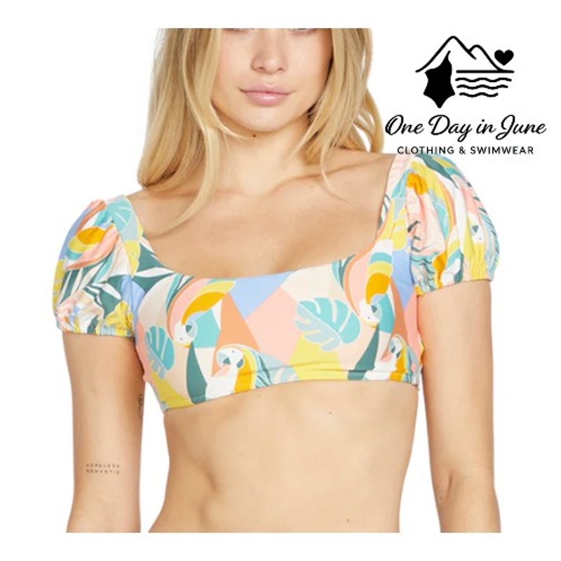 Volcom Tie Back Ruffle Bikini Top Size XS