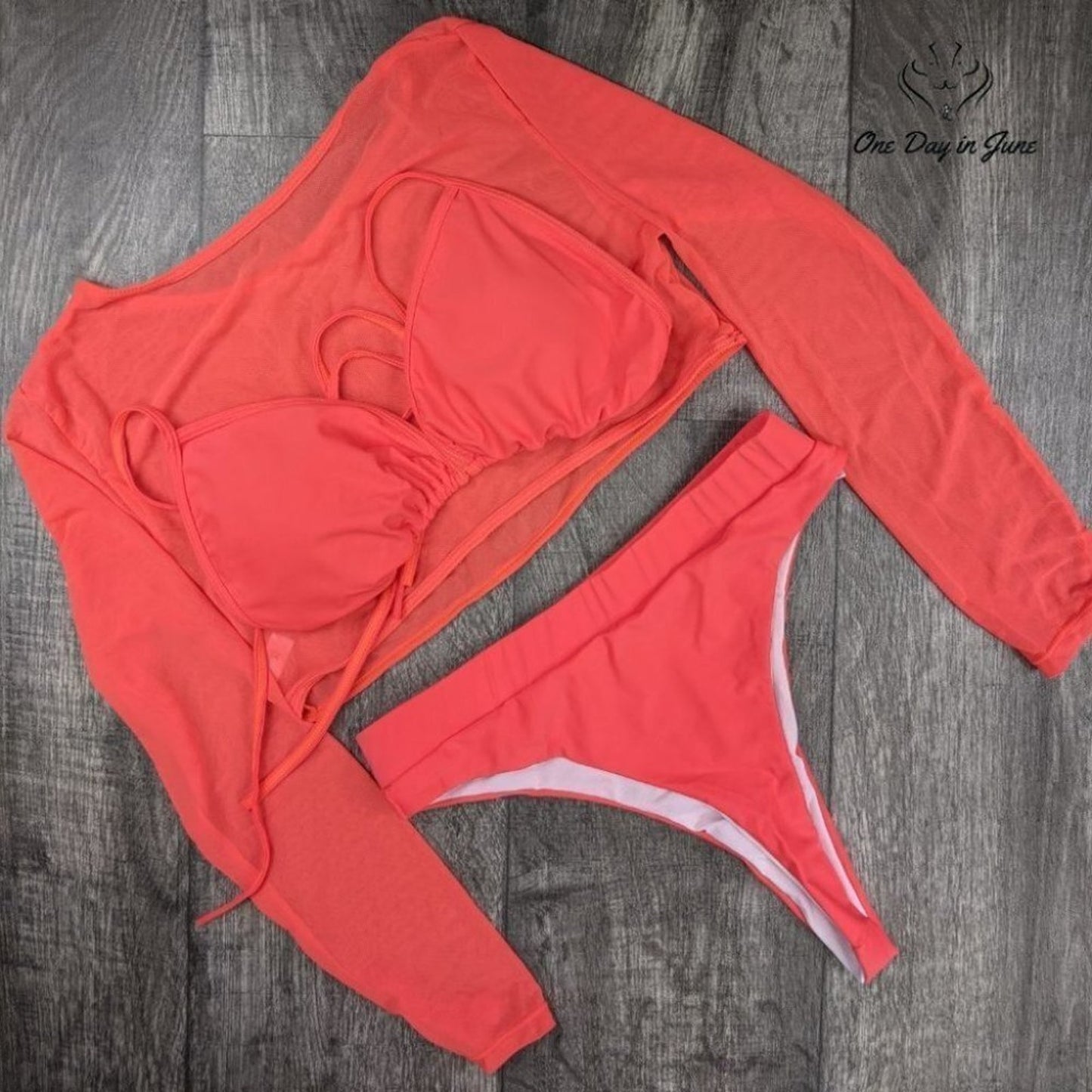 Meyeeka High Waist Rash Guard Bikini Size XL
