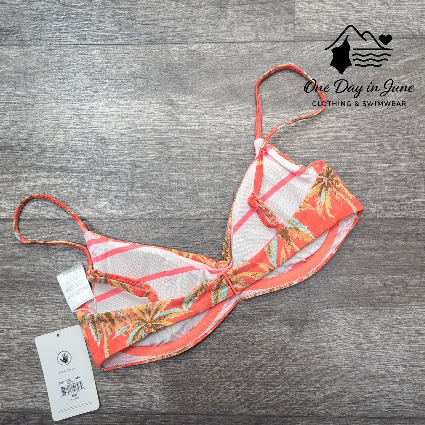 Body Glove Tropical Ribbed Underwire Bikini Top Size M
