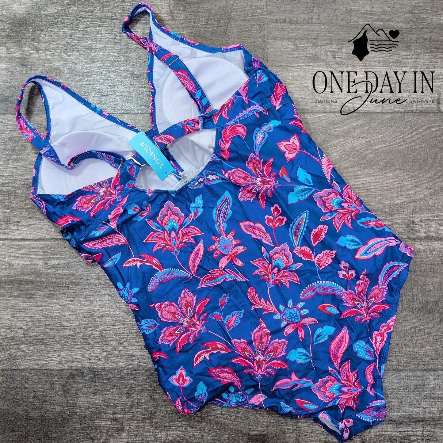 Yonique Plus Size Twist Front One Piece Swimsuit Size 18W