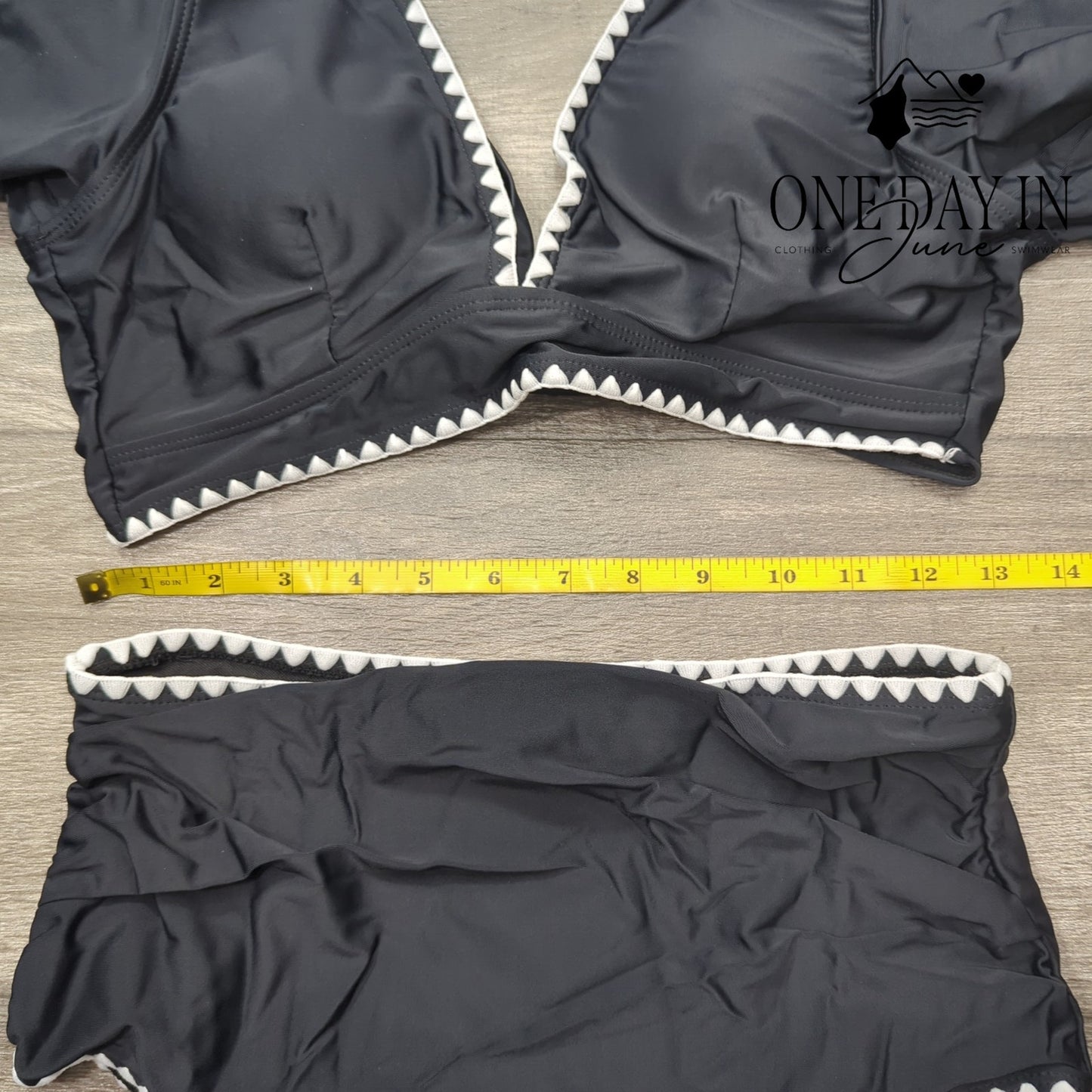 Sporlike Tie Back Ruffle Shoulder Bikini Swimsuit Size M