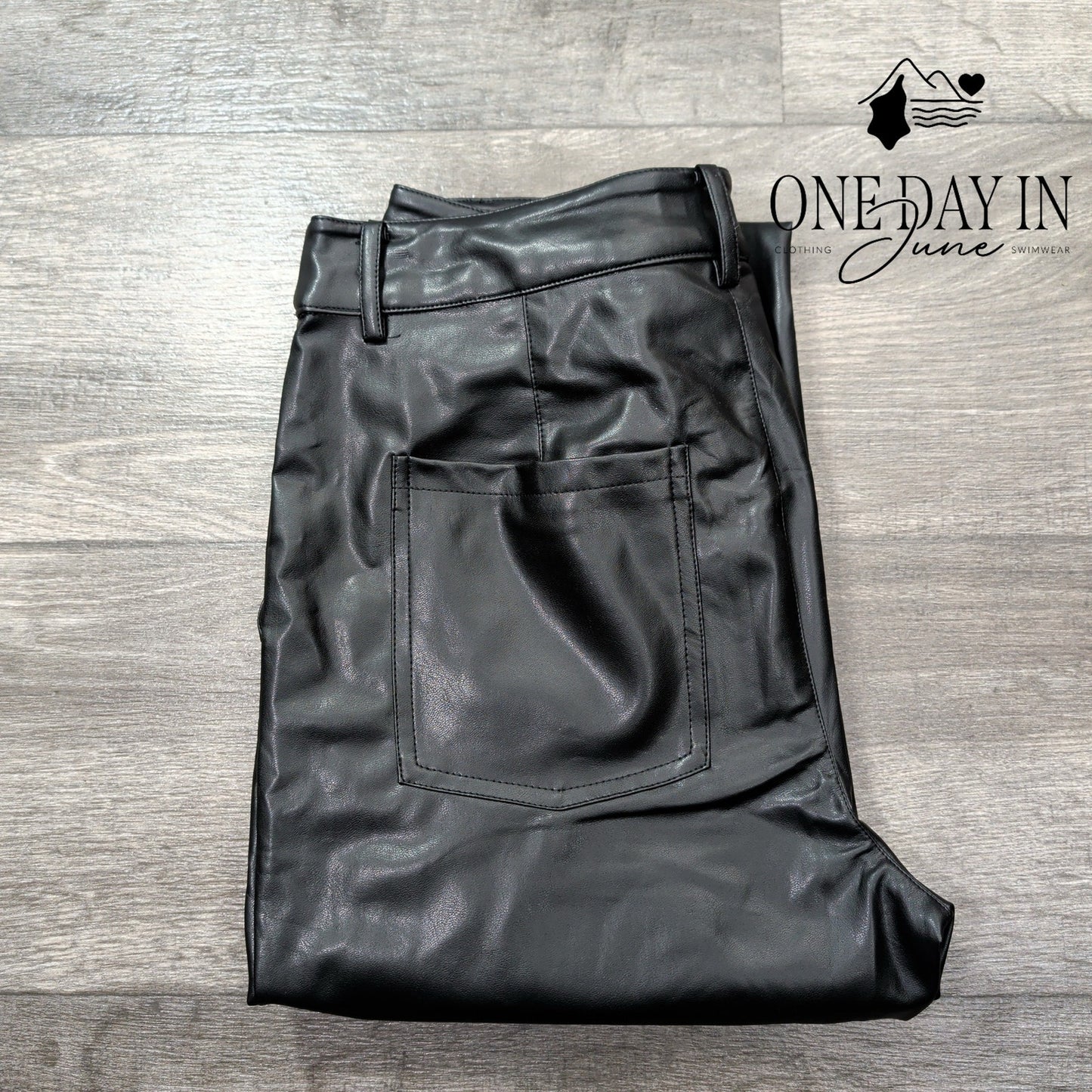 David Lerner Split Hem Faux Leather Pants Size S