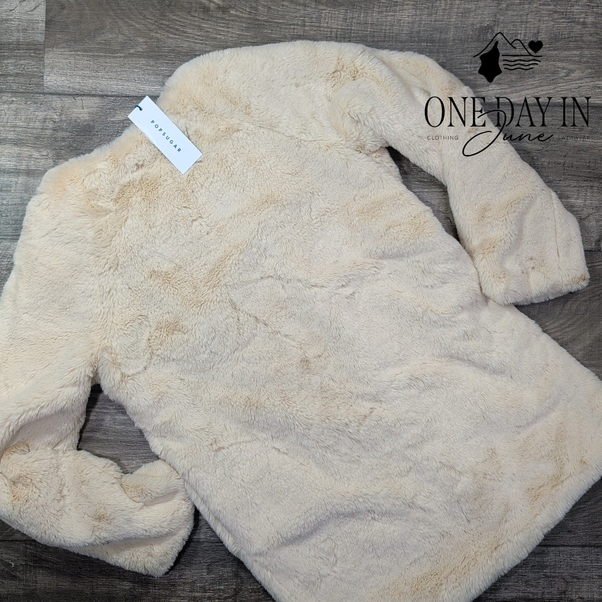 Popsugar In The Stars Faux Fur Teddy Coat Fawn Cream NWT $88 Size XS