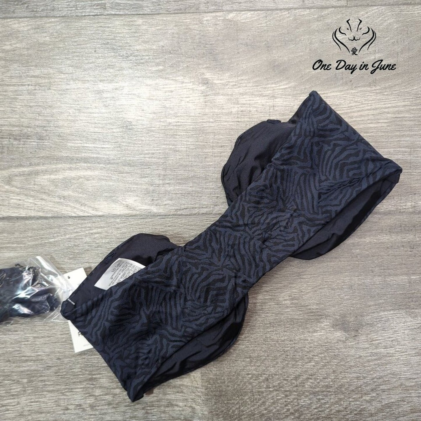 RVCA Run Wild Bandeau Bikini Top Jacquard Removable Straps NWT Size L
