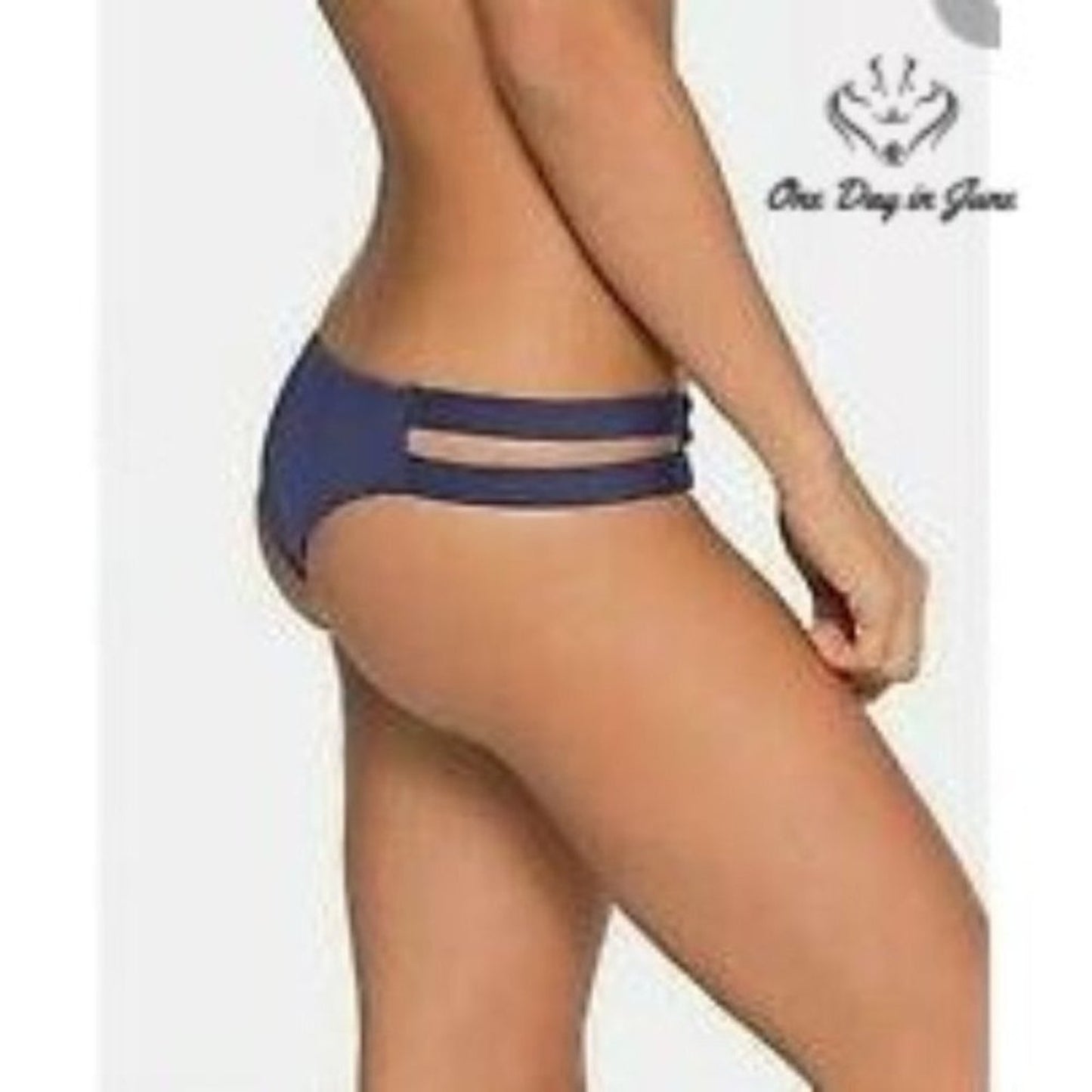 Tavik Chloe Ribbed Cobalt Mini Bikini Bottom Size S