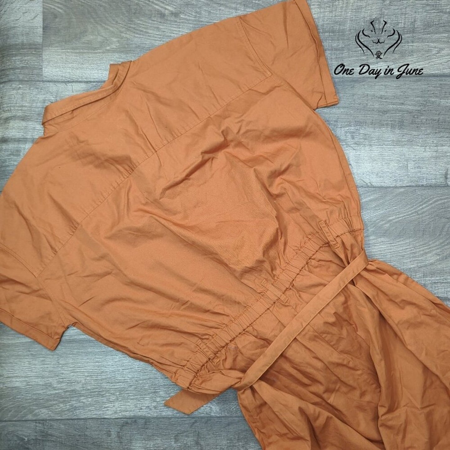 a.n.a Short Sleeve Button Front Tie Waist Romper Size XXL