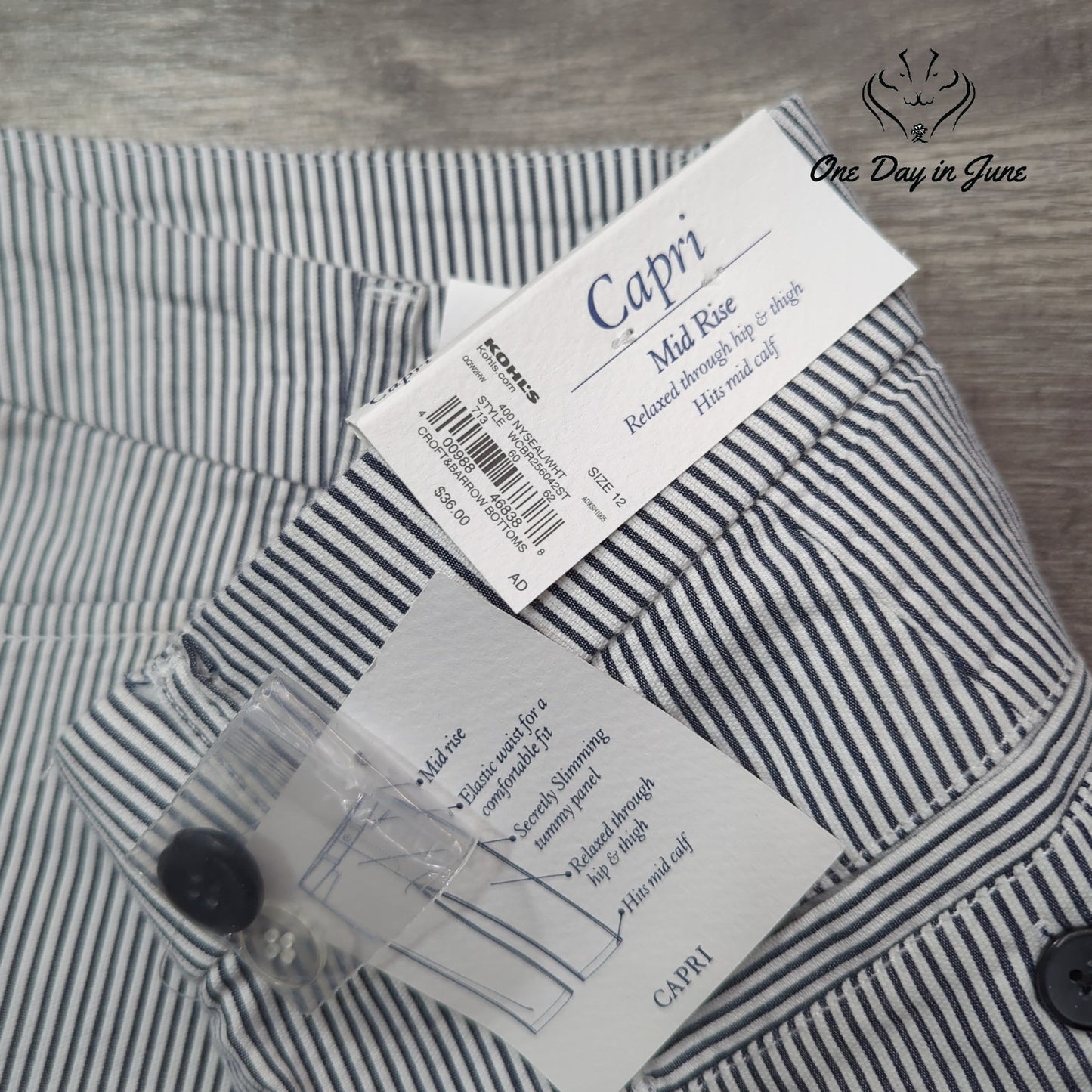 Croft & Barrow Comfort Waist Mid Rise Capri Pants Size 12