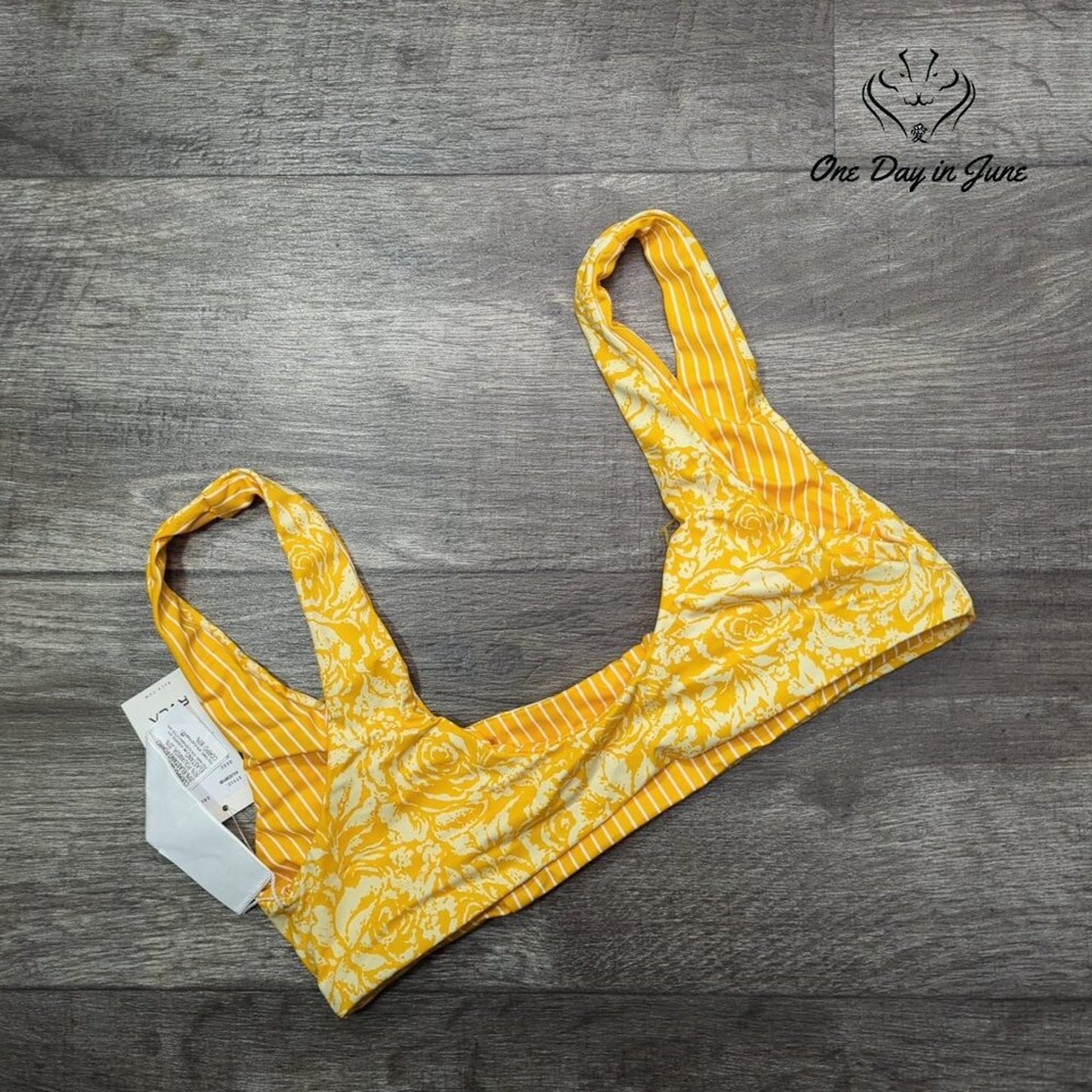 RVCA Forever Bralette Reversible Bikini Top Size L