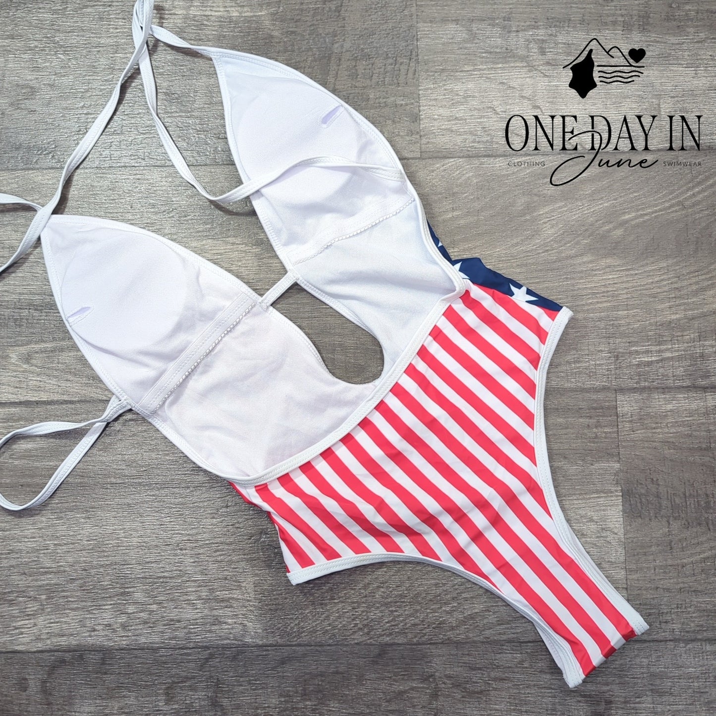 Charmo Deep V Halter Tie Back Cheeky One Piece Size S