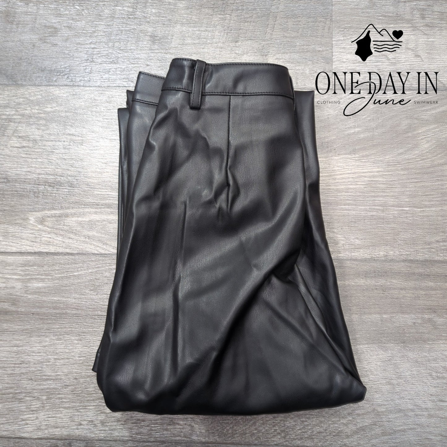 Commense High Waist Straight Leg Faux Leather Pants Size XS