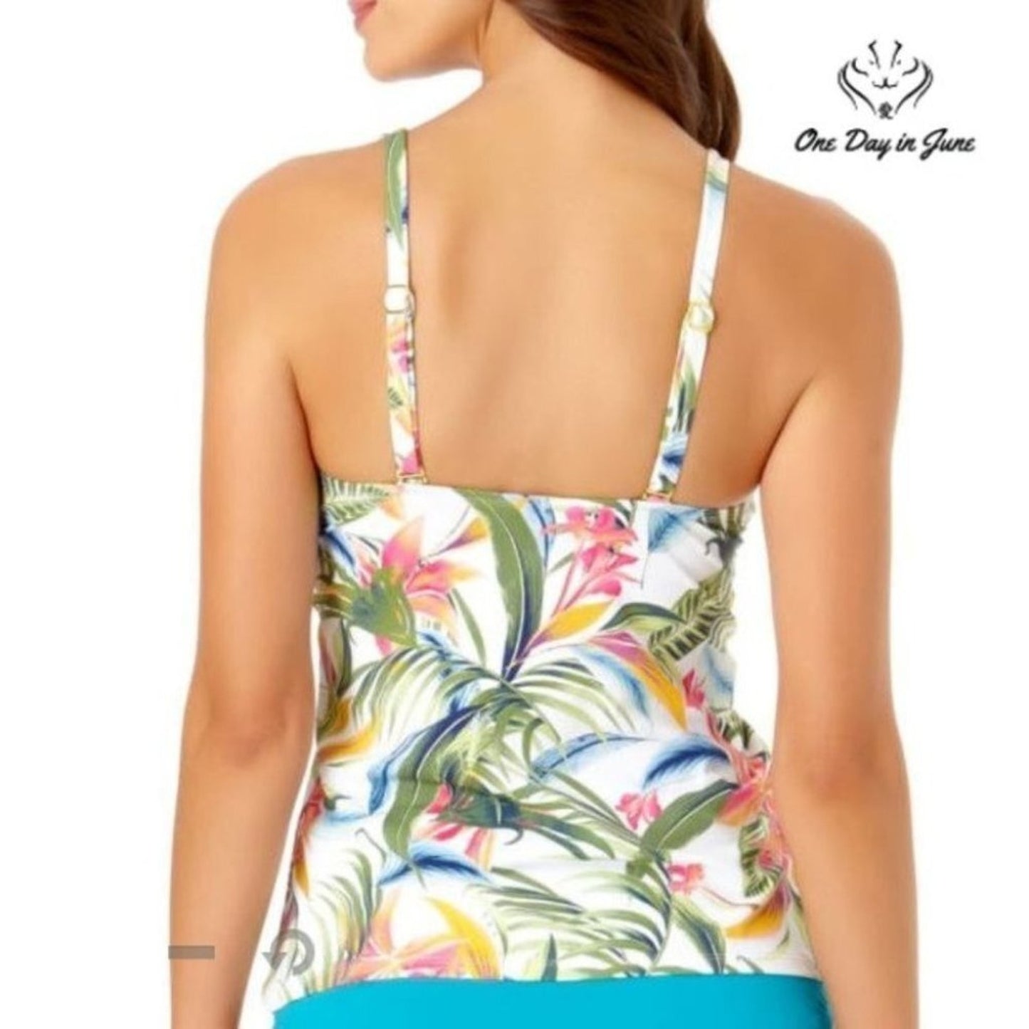 Liz Claiborne Tropical Tankini Top Size M