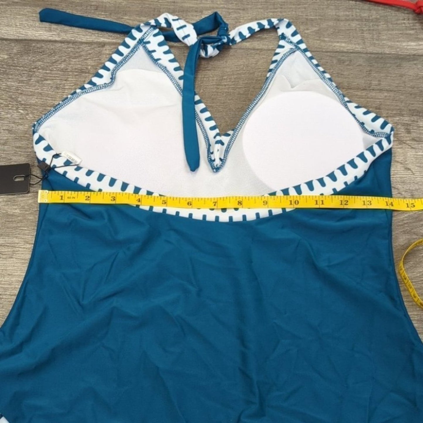 Tempt Me Vintage Deep V Neck Halter Backless Monokini Size L