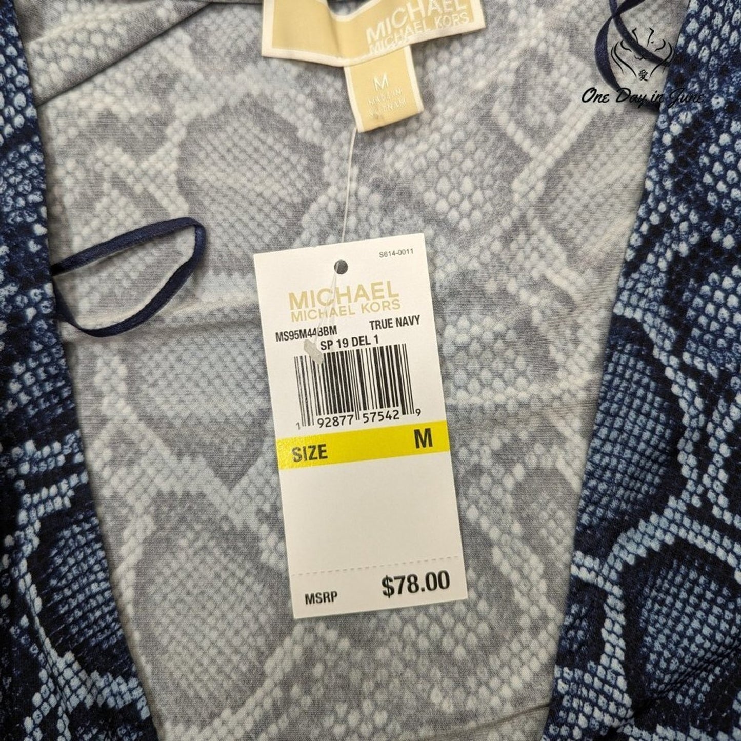 Michael Kors Long Sleeve Snake Print Top Size M