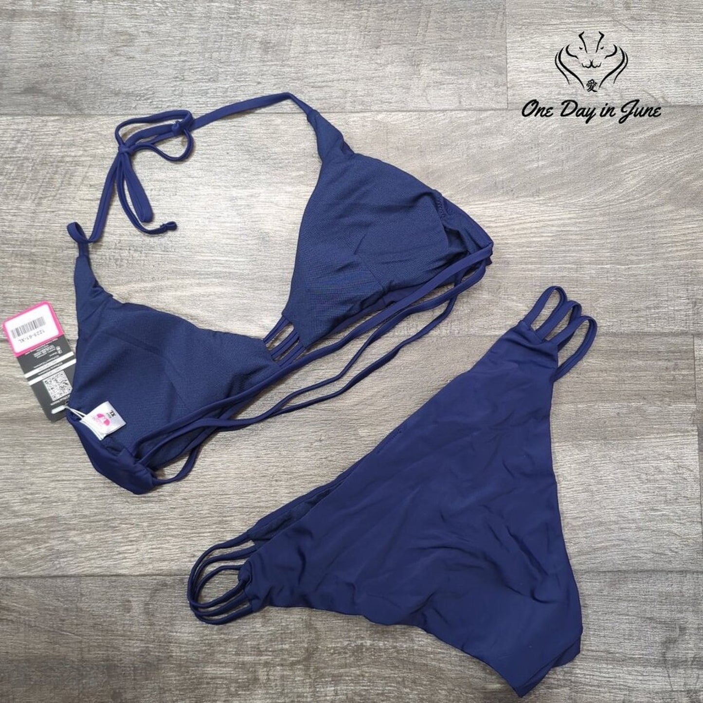 Shekini Halter Cut Out Strappy Bikini Swimsuit Size XL