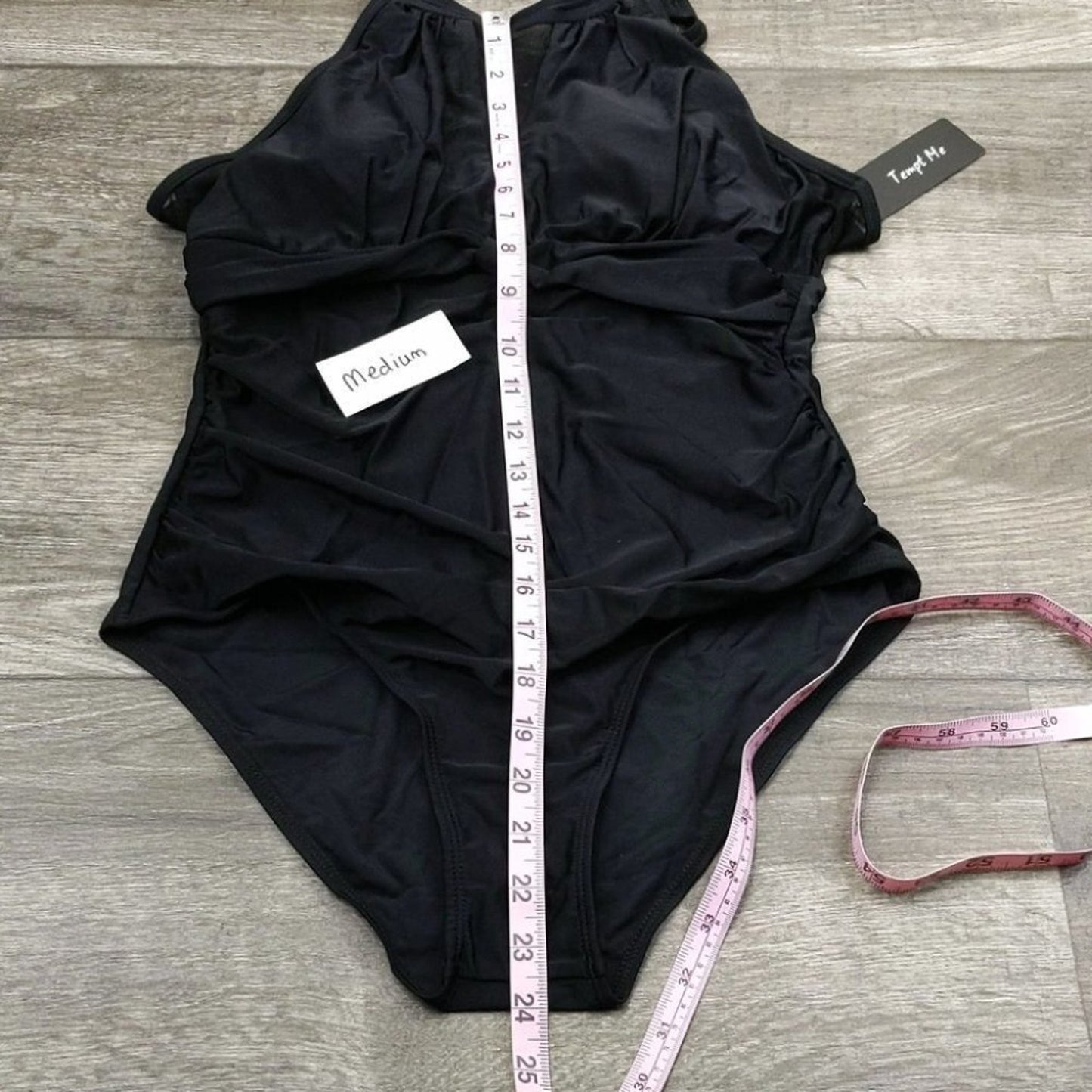 Tempt Me High Neck Plunge Mesh Ruched Monokini