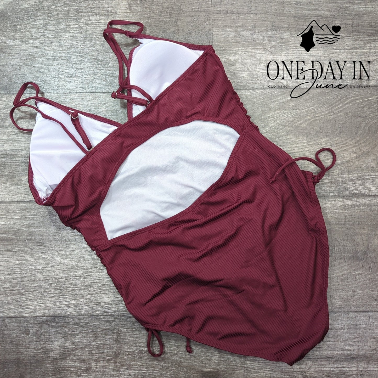 CharmLeaks Ribbed Drawstring One Piece Swimsuit Size XL