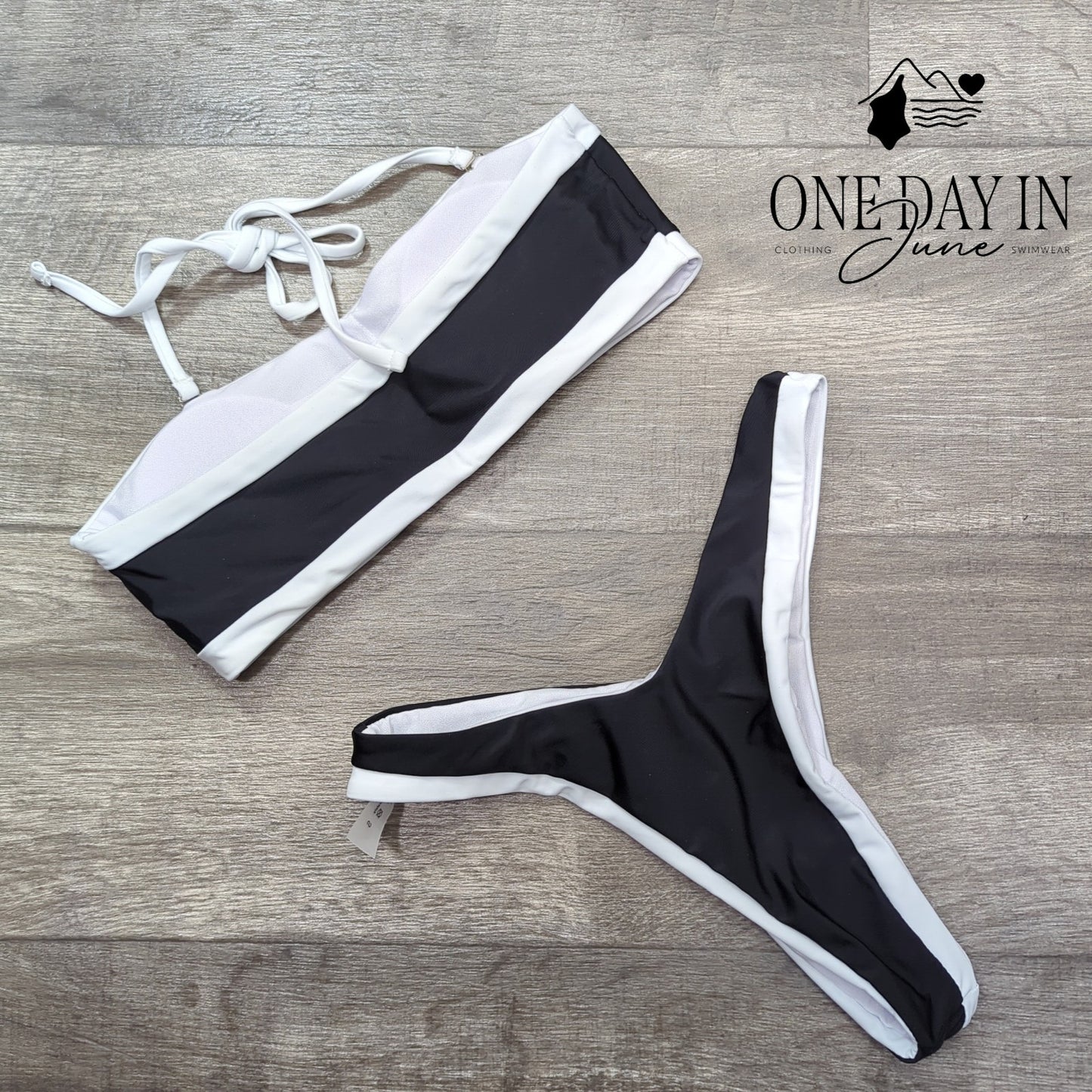 CharmLeaks High Cut Bandeau Thong Bikini Swimsuit Size S