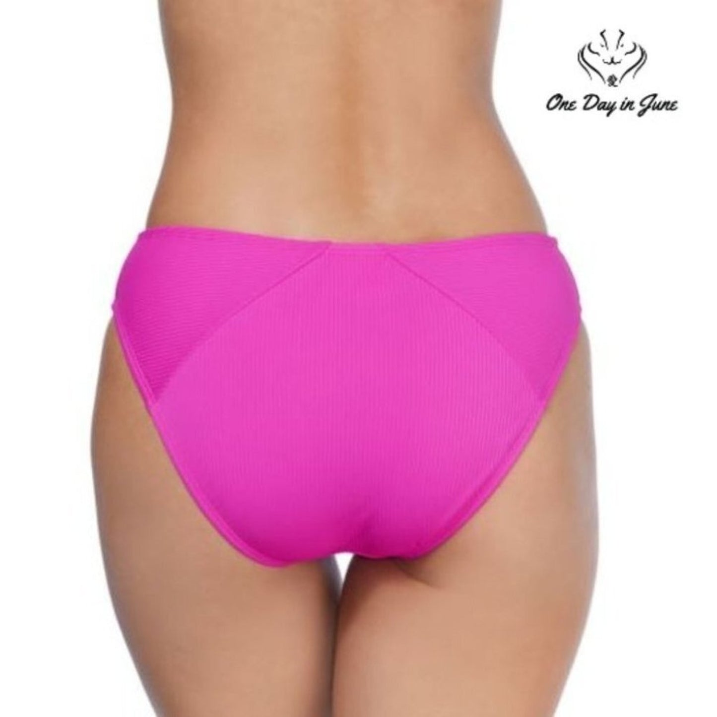 Ambrielle Ribbed Hipster Bikini Bottom Size S