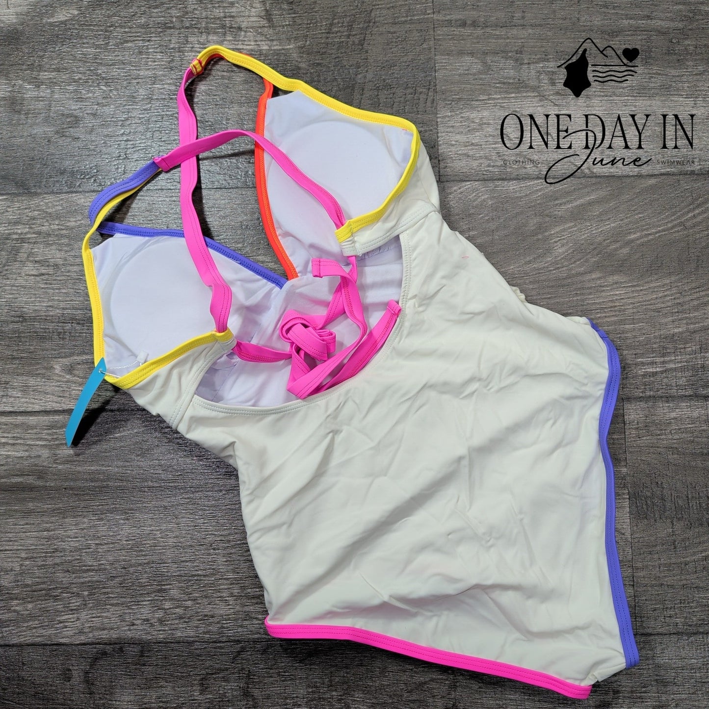 Popvil Tie Back Tummy Control One Piece Swimsuit Size M