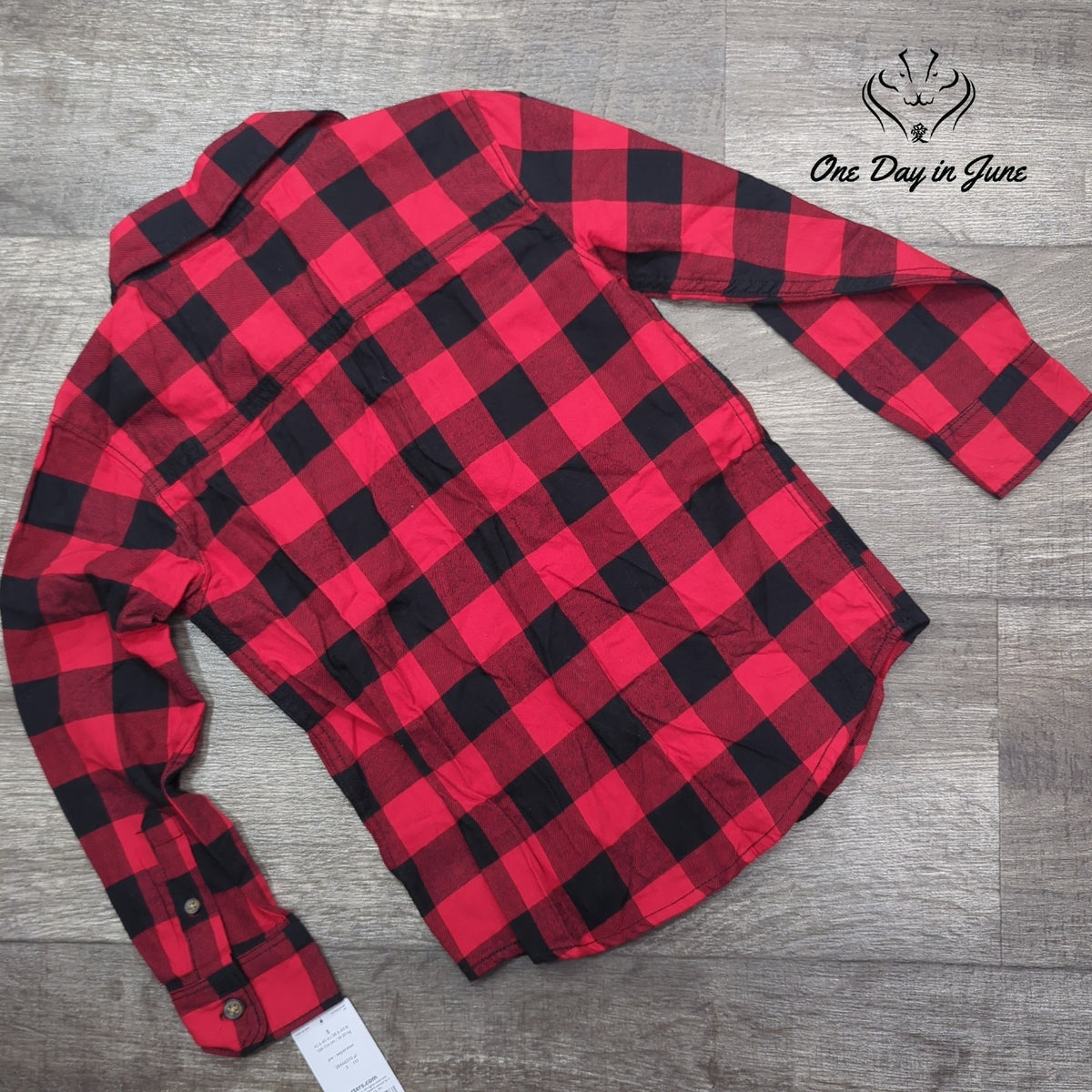 Carters Boys Buffalo Plaid Button Down Shirt Red Black NWT $28 Size 5