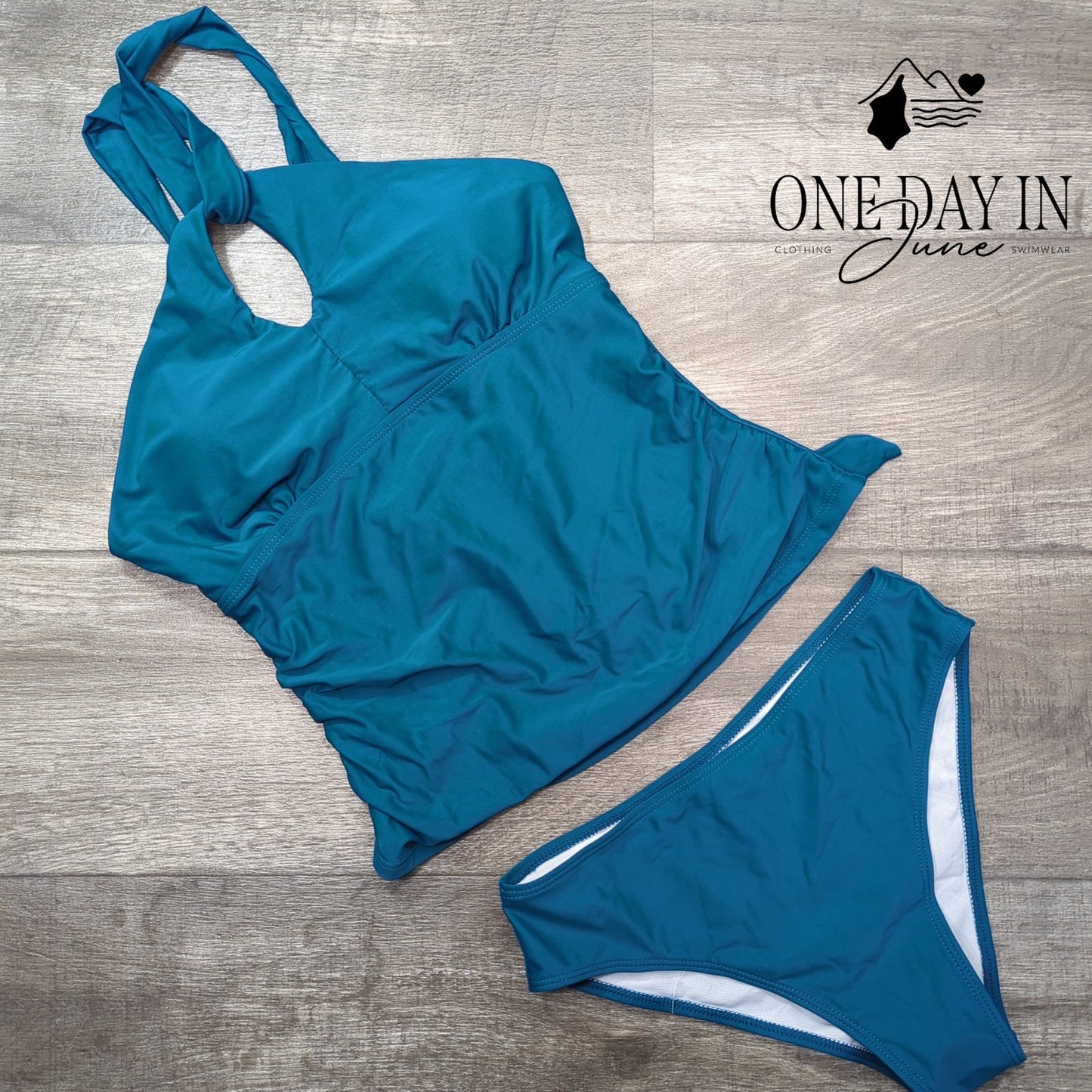 Zaful Tie Back Tannkini Swimsuit Size S