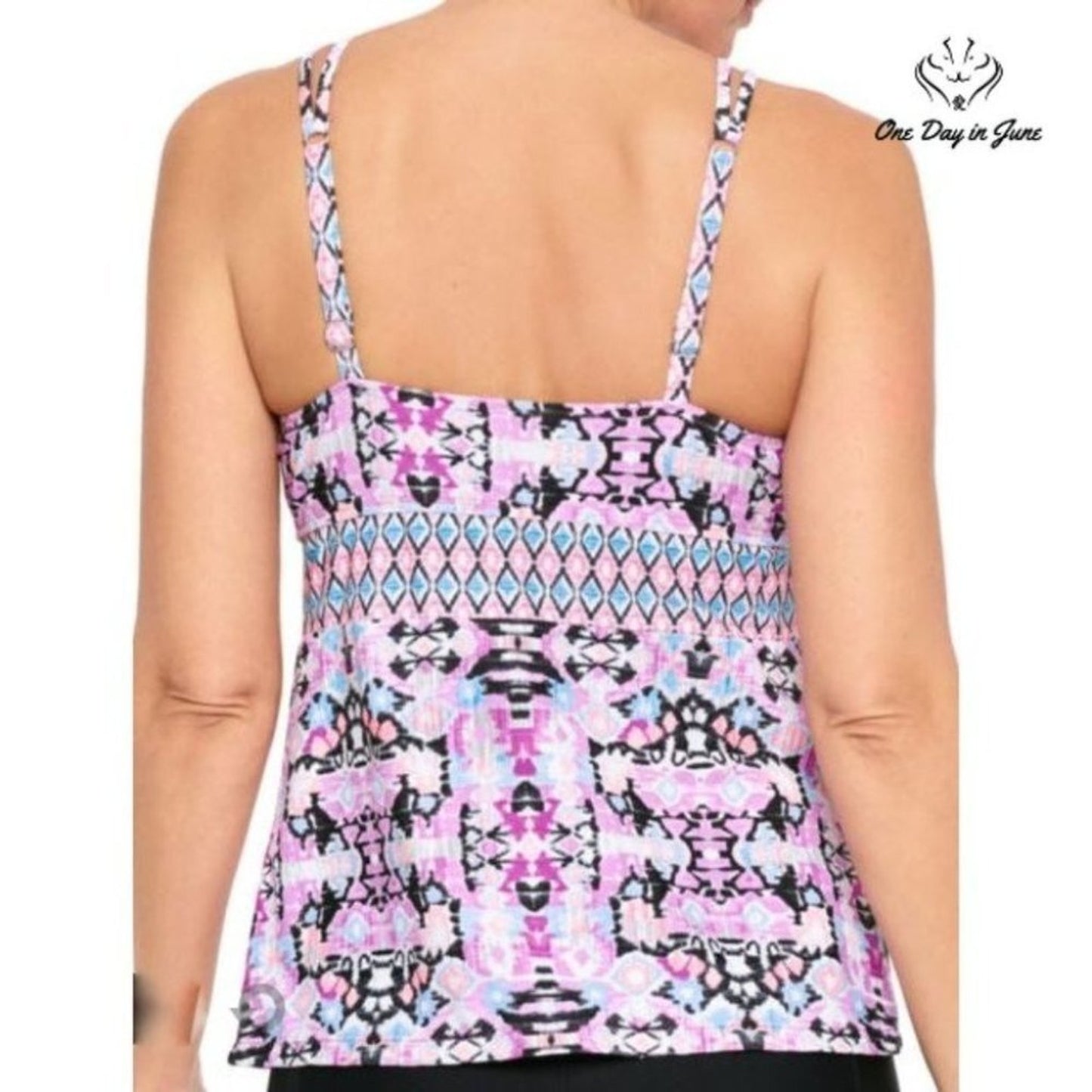 Splashletics Abstract Tankini Top Size M