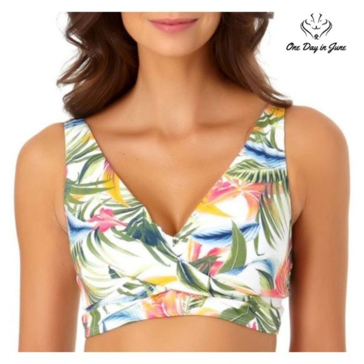 Liz Claiborne Tropical Bra Bikini Top Size S