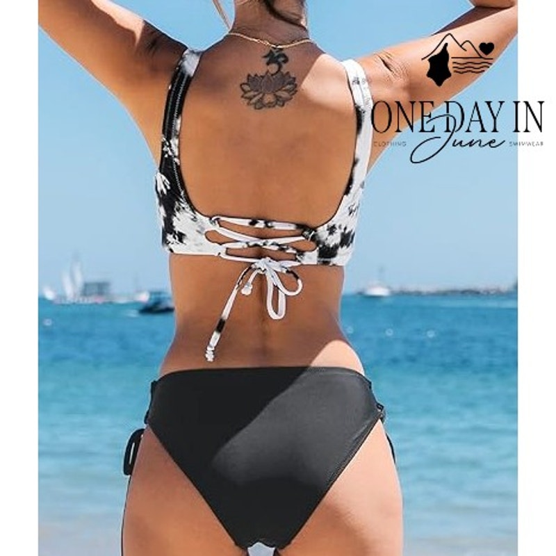 Cupshe Twist Front Tie Back Tie Side Bikini Swimsuit Size S