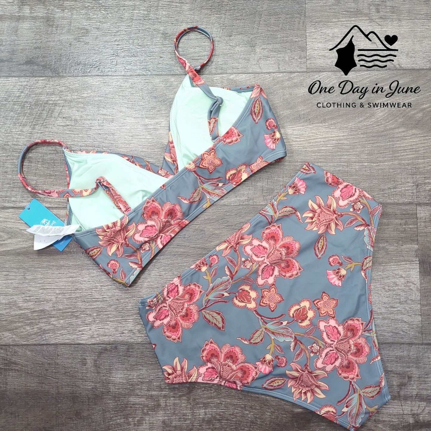 Cupshe Cross Front High Waist Bikini Swimsuit Size M