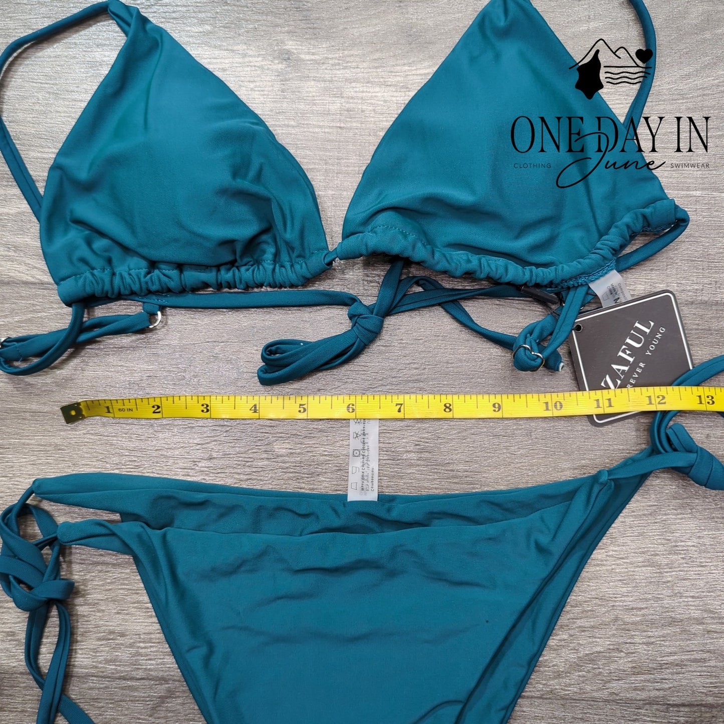Zaful Adjustable Triangle Tie Side Bikini Swimsuit Size M