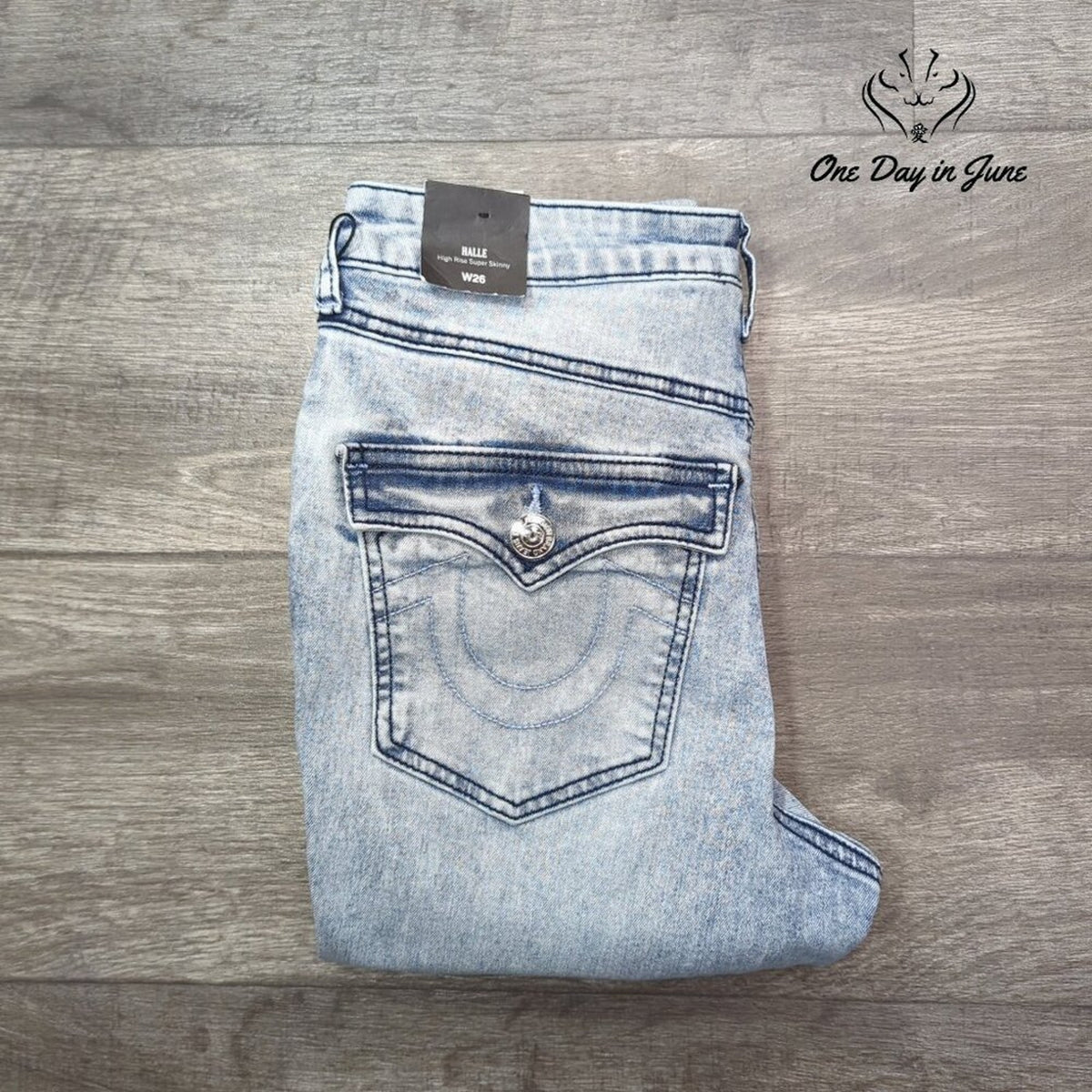 True Religion Halle High Rise Super Skinny Jeans Light Breezy Wash NWT Size (2)