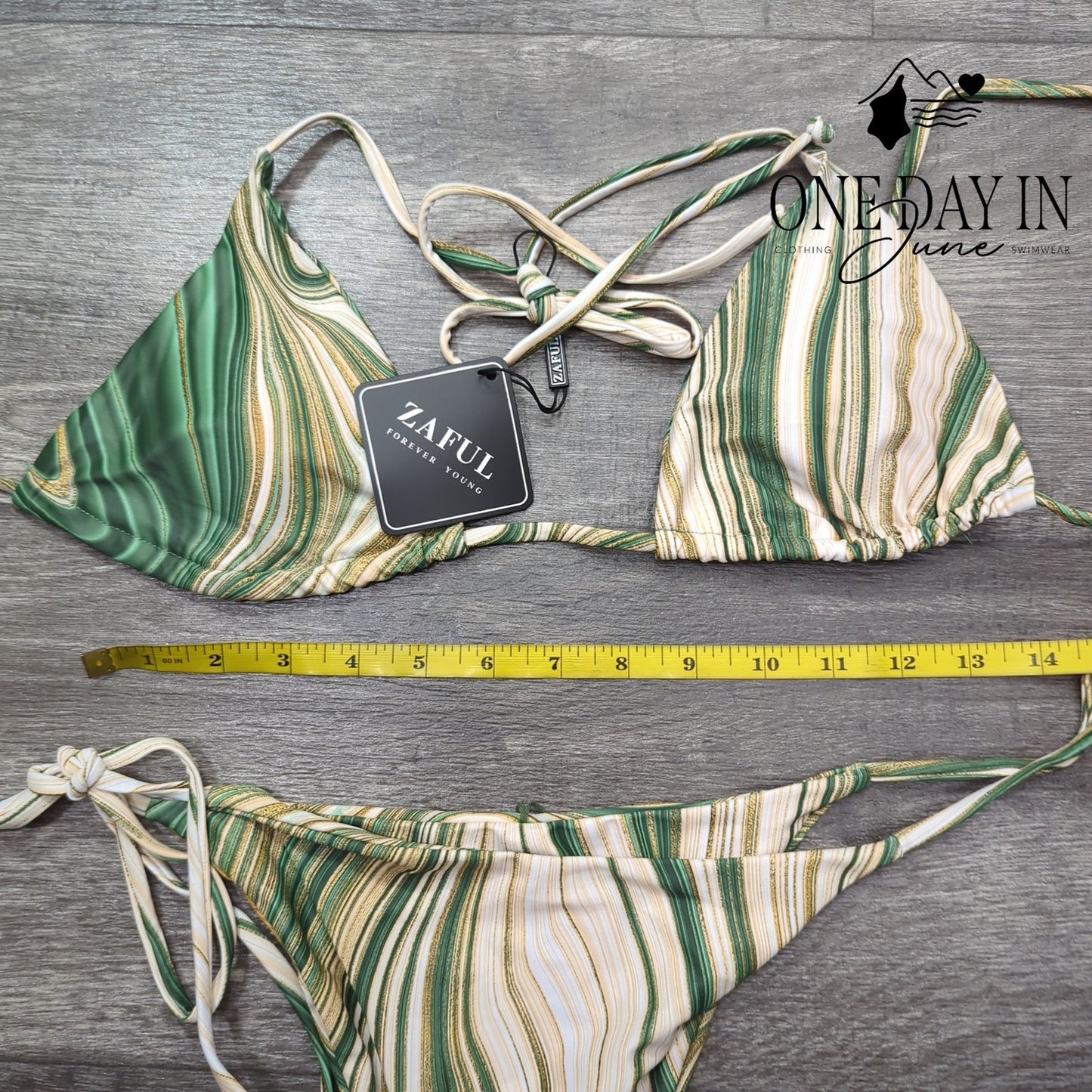 Zaful Halter Tie Side Tie Back Bikini Swimsuit Size S