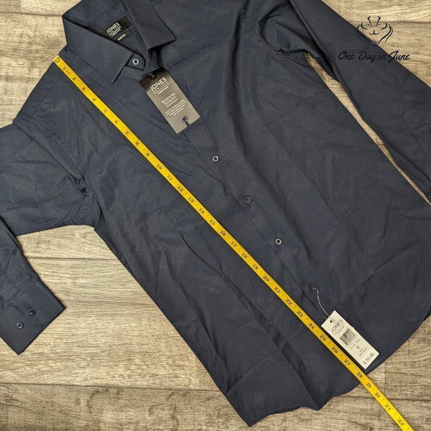 Jones New York Signature Slim Fit Button Down Shirt Size S