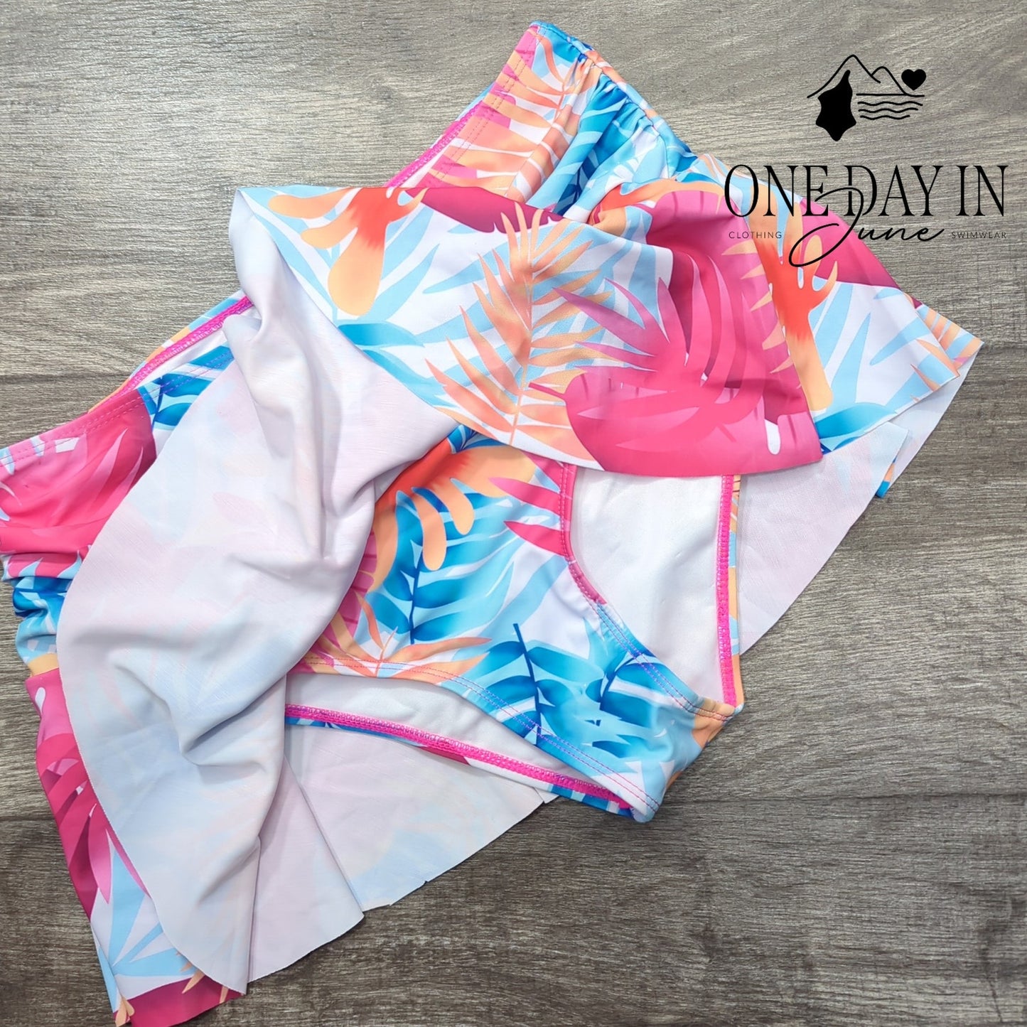 CharmLeaks Tropical Skirted Bikini Bottom Size L