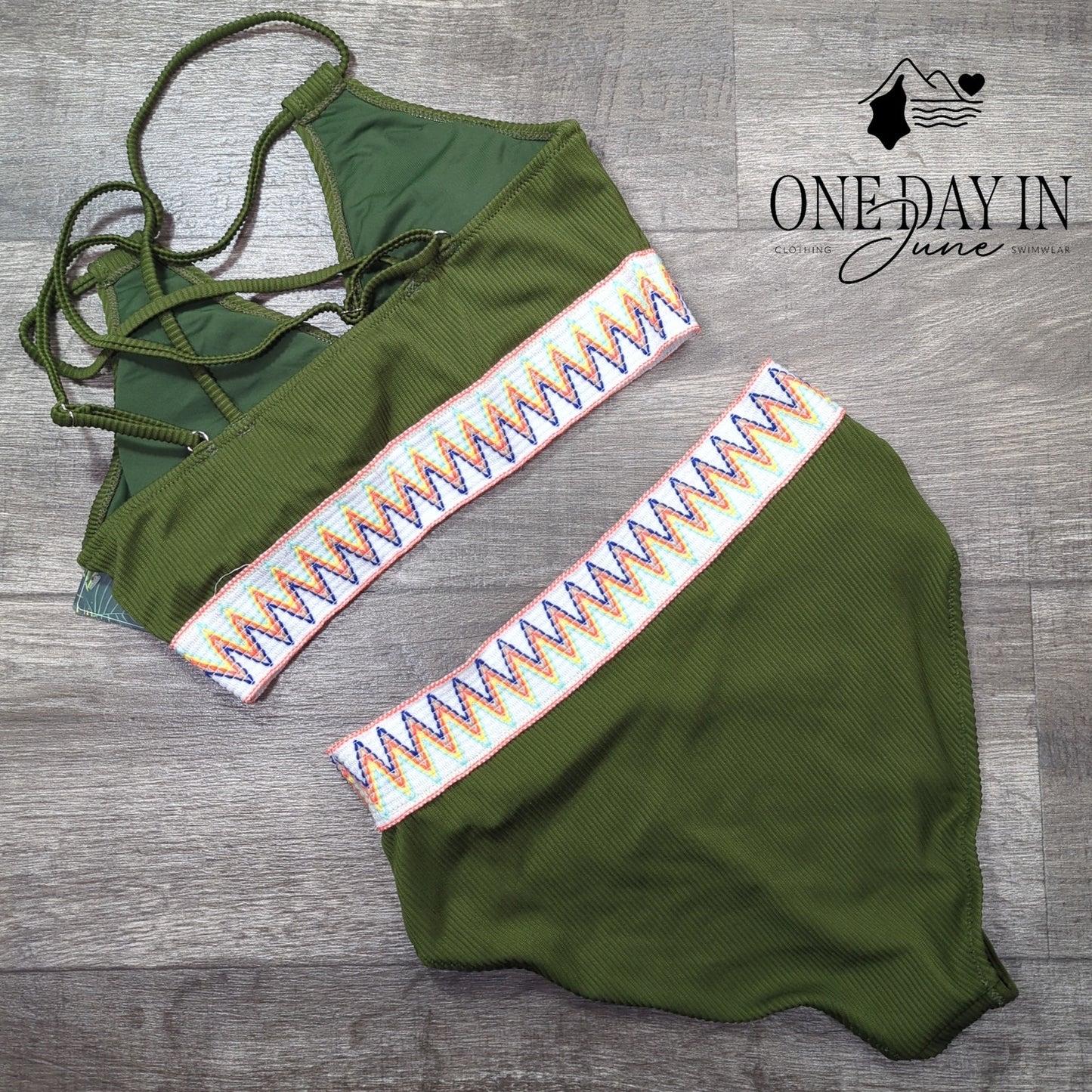 Blooming Jelly Ribbed High Waist Bikini Swimsuit Size L