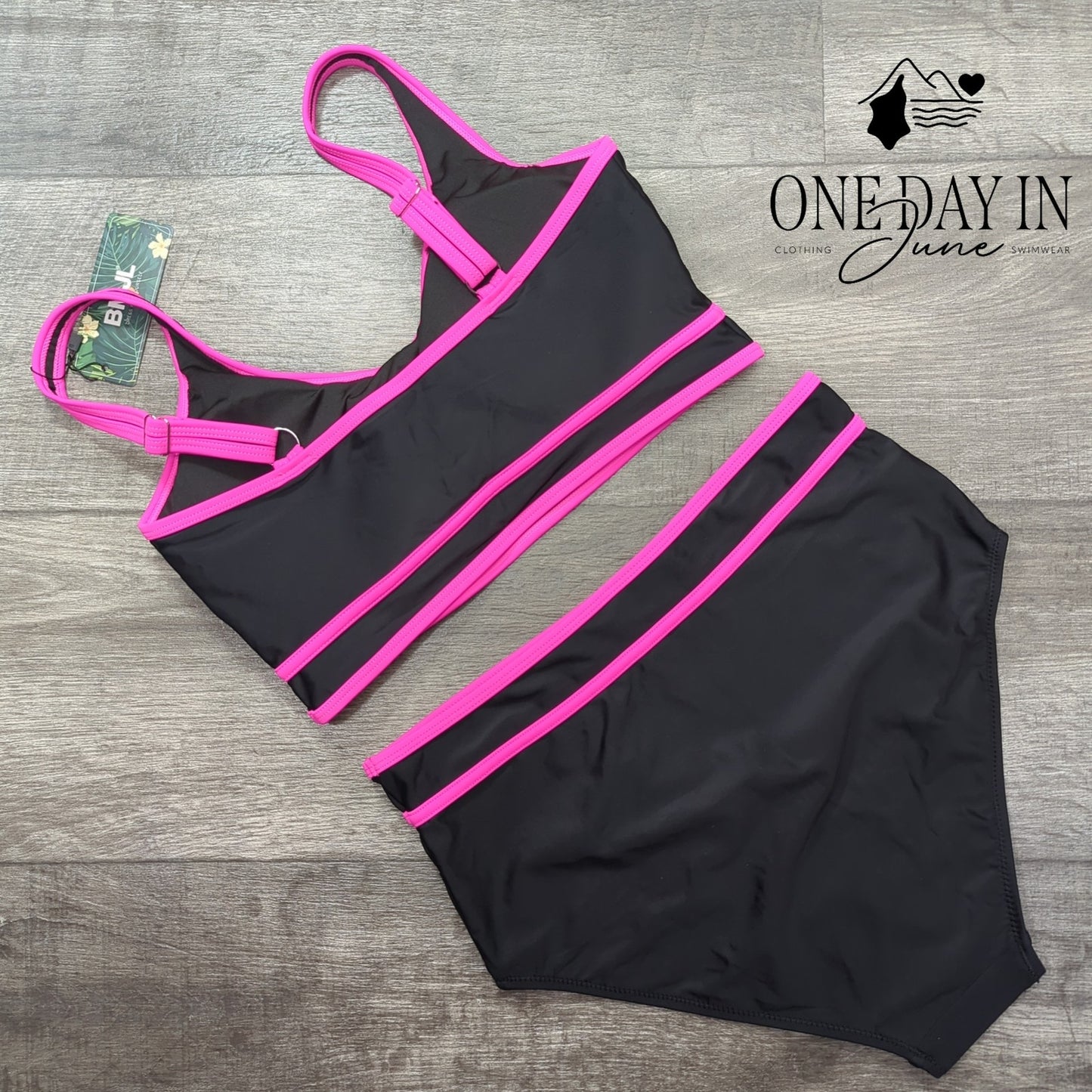 Blooming Jelly High Waist Crop Bikini Swimsuit Size M