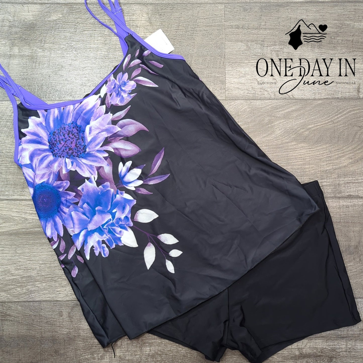 B2Prity Floral Boyshort Tankini Swimsuit Size XL