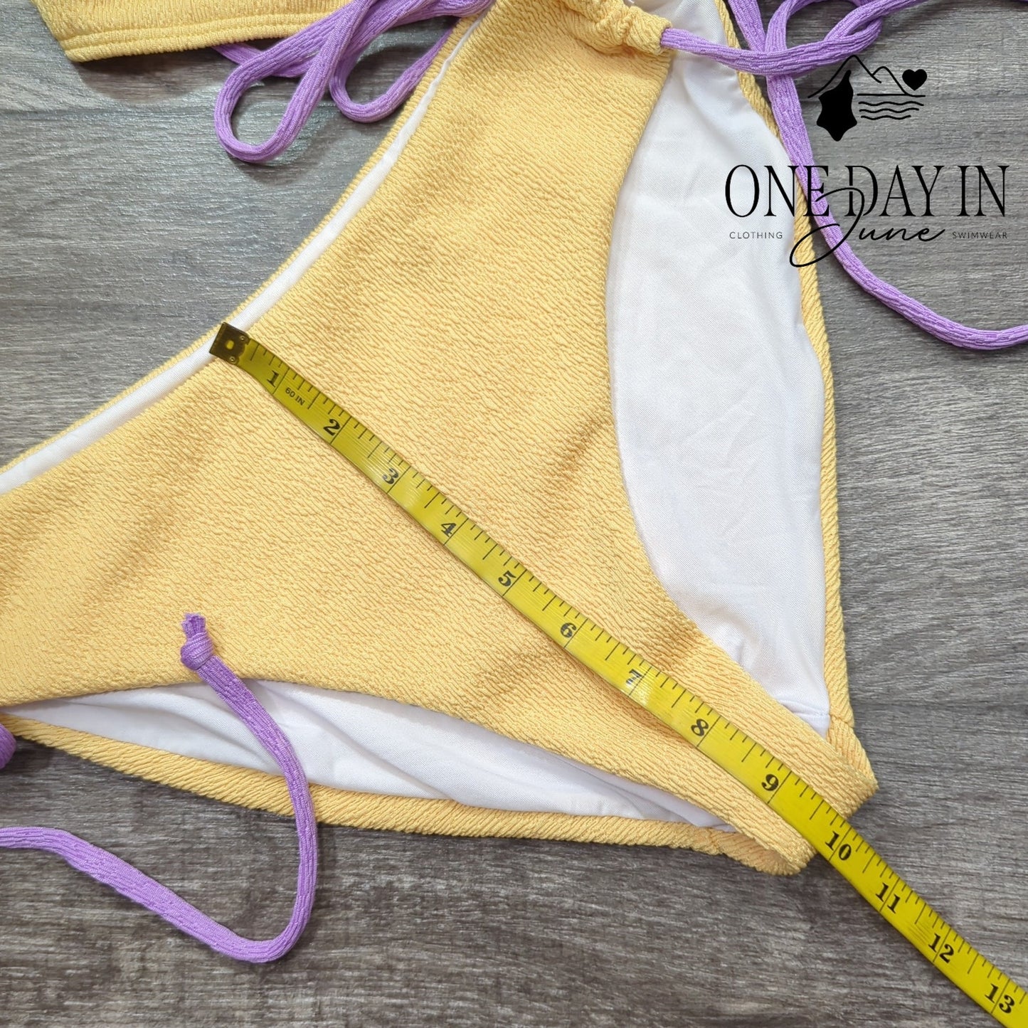 B2Prity Textured Tie Side Tie Back Keyhole Bikini Swimsuit Size M