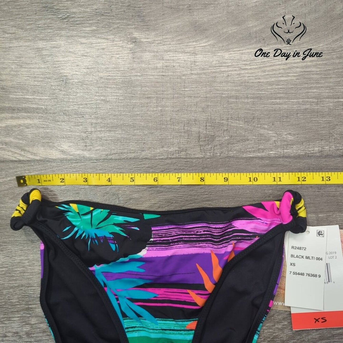 Coco Rave Tropical Print Ring Bikini Bottom Size XS