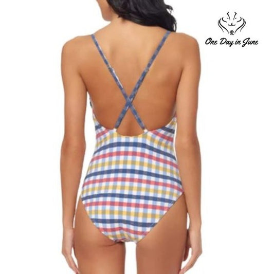 Jessica Simpson Cross-Back V-Wire One-Piece Size L