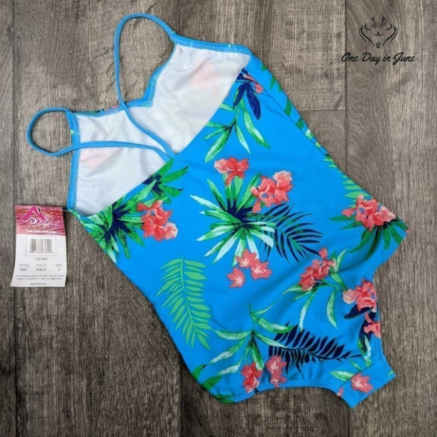 Kanu Surf Daisy Beach Sport One Piece Swimsuit Size 12