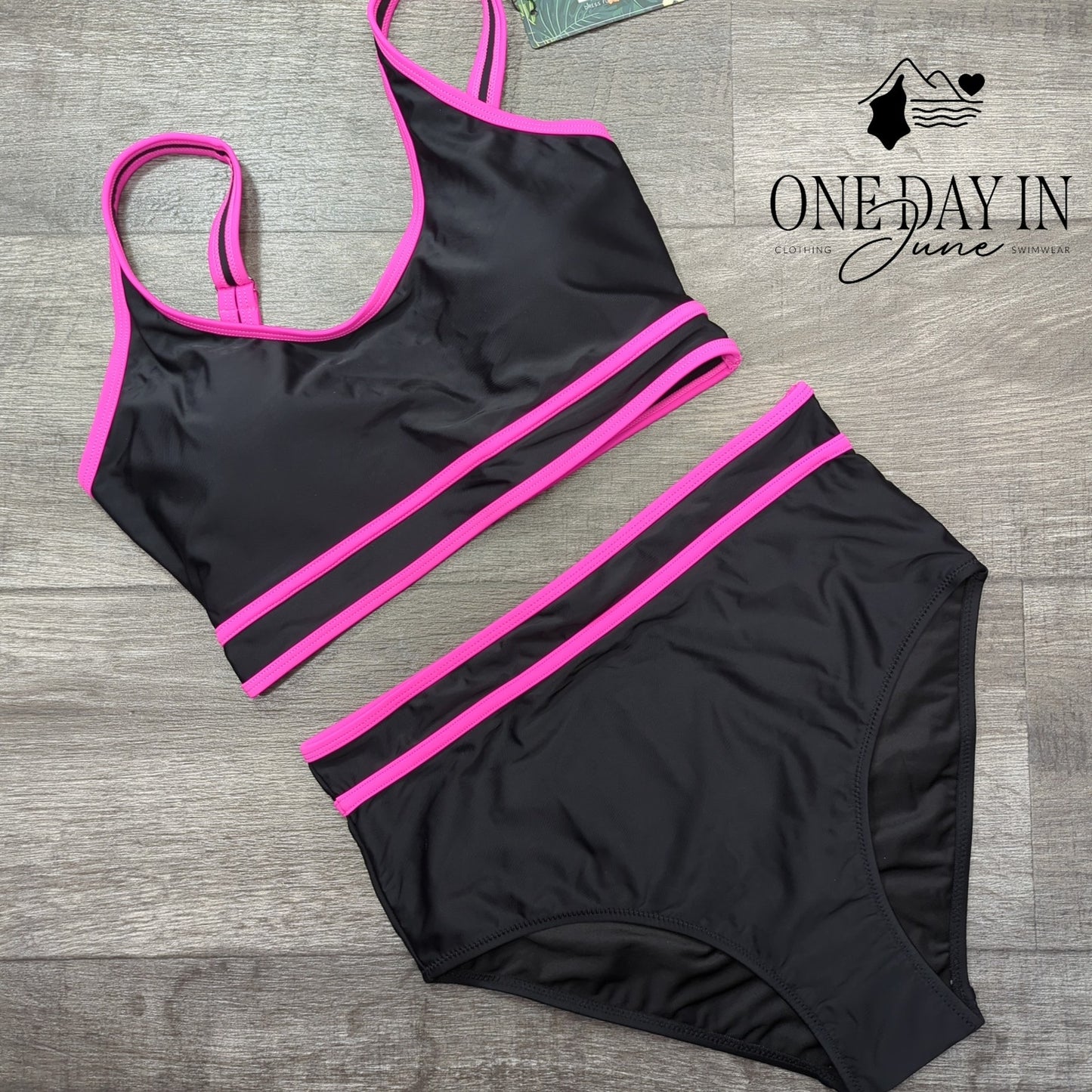 Blooming Jelly High Waist Crop Bikini Swimsuit Size M
