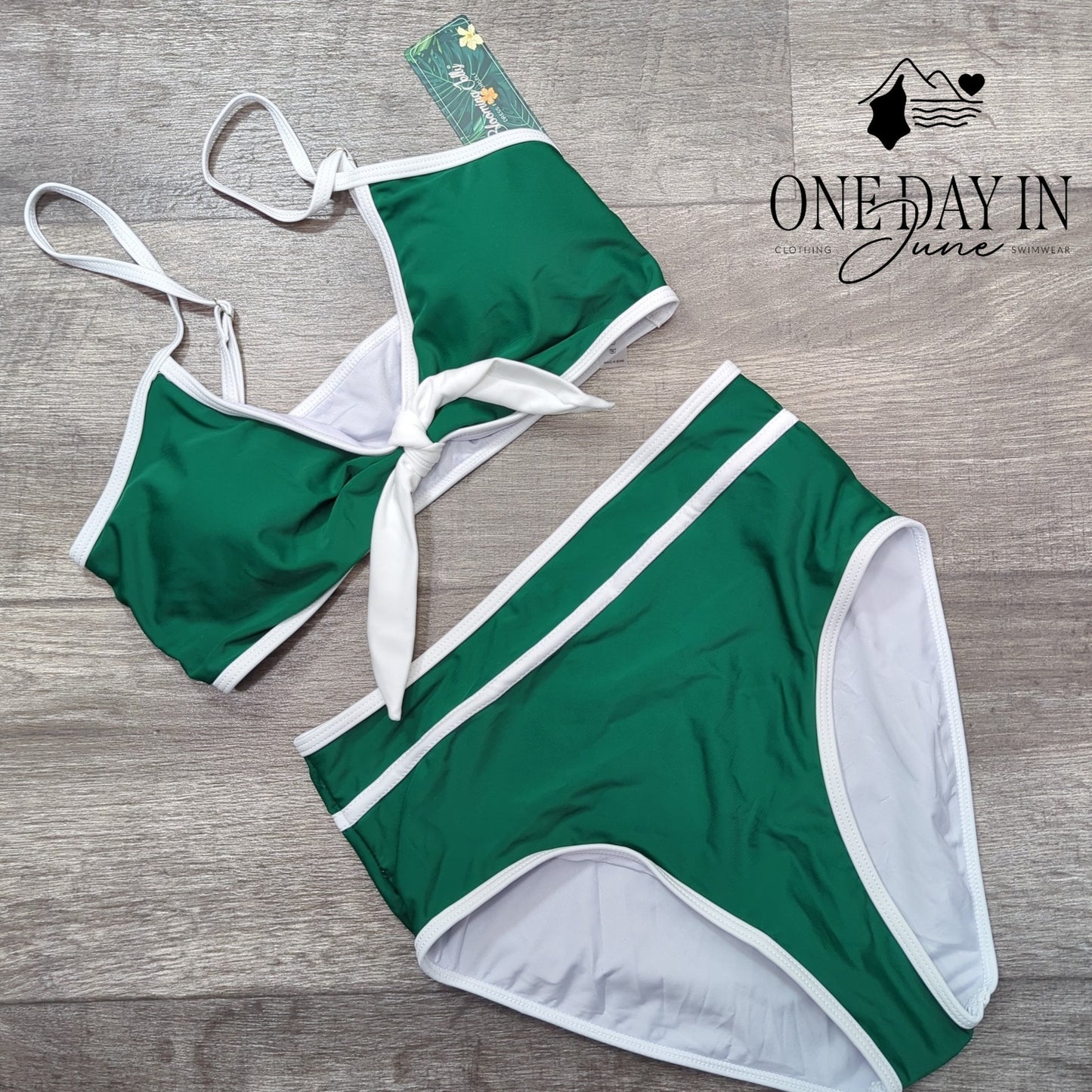 Blooming Jelly Knot Front High Waist Bikini Swimsuit Size S