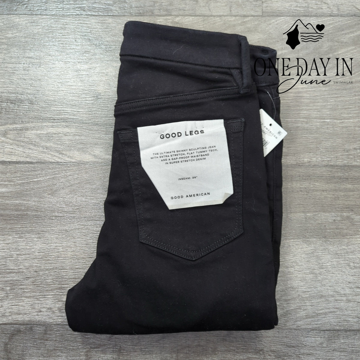 Good American Always Fits Good Legs Skinny Jeans Black NWT $155 Size 6